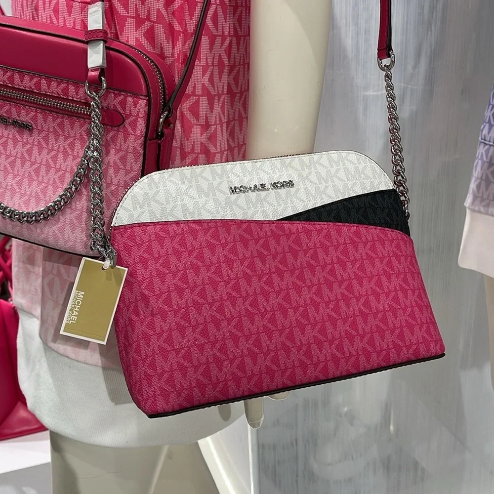 Michael Kors Jet Set Travel Md Sgntr Logo Color Block Dome Crossbody
DRAGONFRUIT - Picture 8 of 16